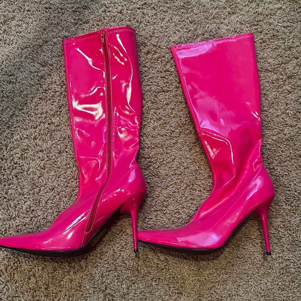 Stylish Pink Knee-High Boots